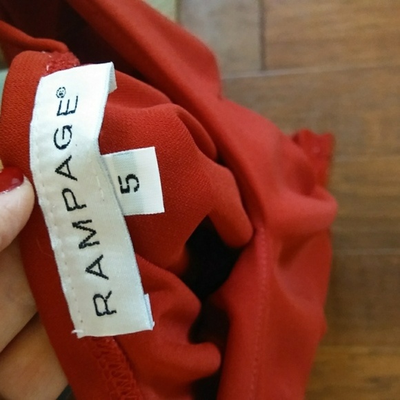 Rampage Fire Engine Red Sexy Asymmetrical Dress s5 - Picture 7 of 8